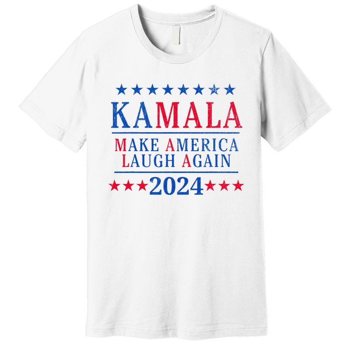 Vintage Kamala Make America Laugh Again Harris 2024 Election Premium T-Shirt