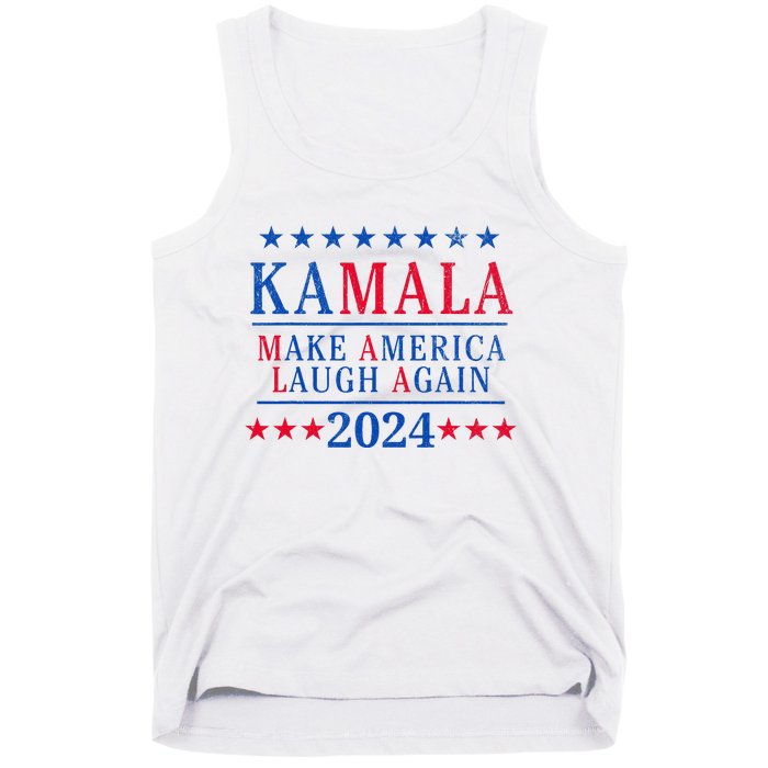 Vintage Kamala Make America Laugh Again Harris 2024 Election Tank Top