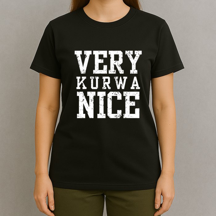 Very Kurwa Nice Retro Text Funny T-Shirt