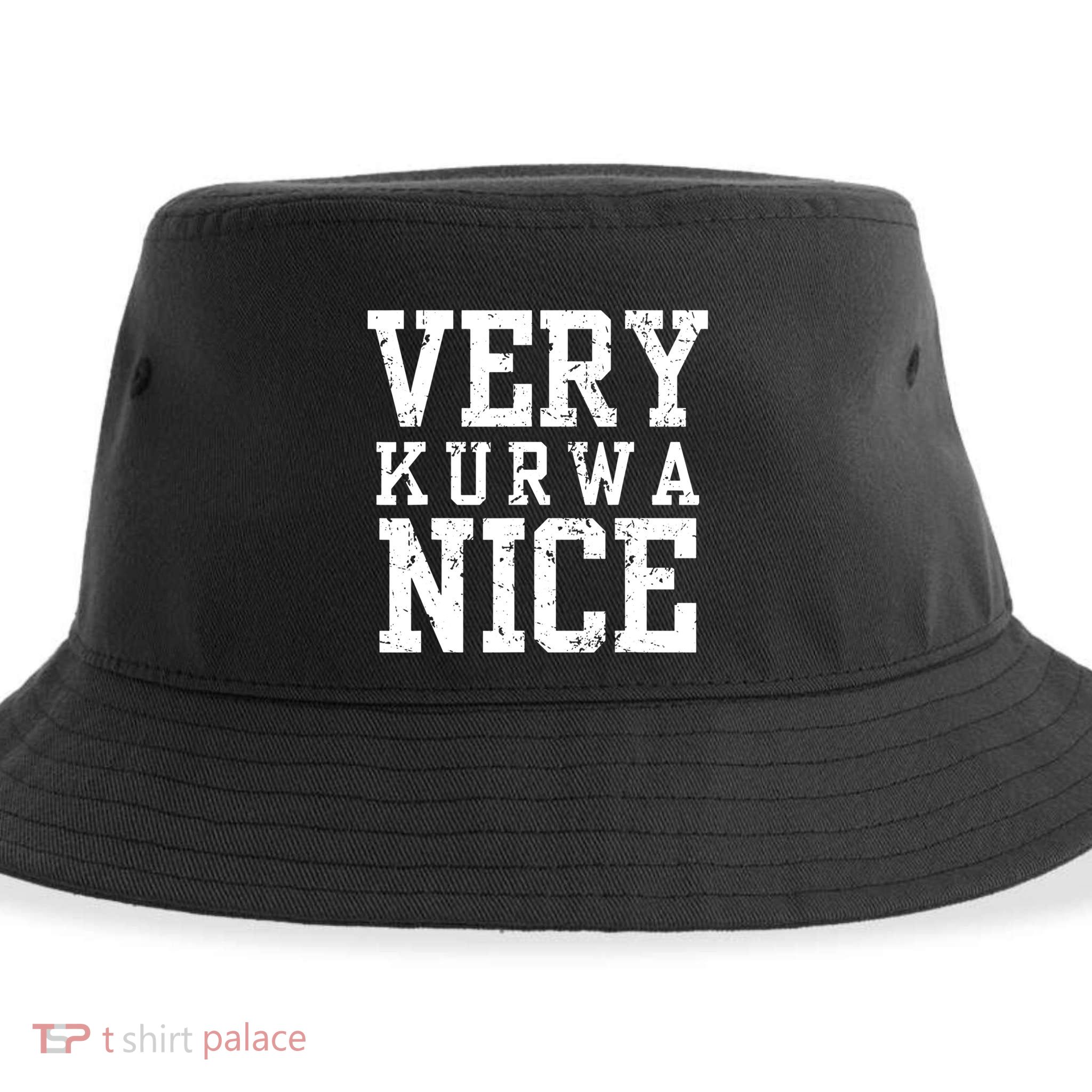 Very Kurwa Nice Retro Text Funny Sustainable Bucket Hat
