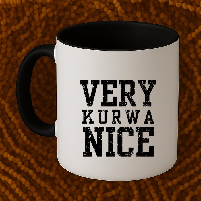 Very Kurwa Nice Retro Text Funny Mug