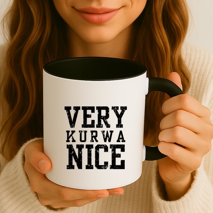 Very Kurwa Nice Retro Text Funny Mug