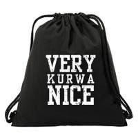 Very Kurwa Nice Retro Text Funny Drawstring Bag