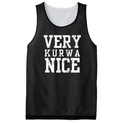 Very Kurwa Nice Retro Text Funny Mesh Reversible Basketball Jersey Tank