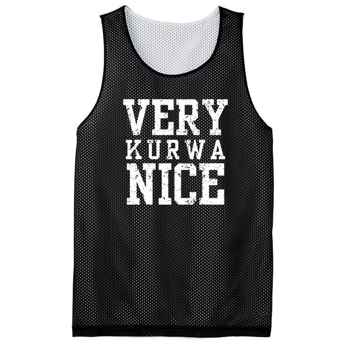 Very Kurwa Nice Retro Text Funny Mesh Reversible Basketball Jersey Tank