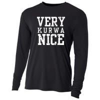 Very Kurwa Nice Retro Text Funny Cooling Performance Long Sleeve Crew