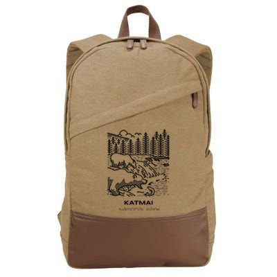 Vintage Katmai National Park Hike Cotton Canvas Backpack