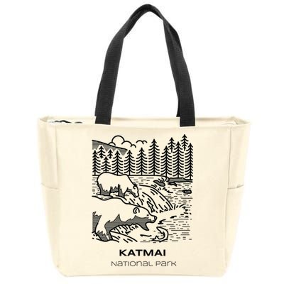 Vintage Katmai National Park Hike Zip Tote Bag