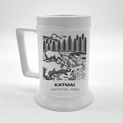 Vintage Katmai National Park Hike Beer Stein