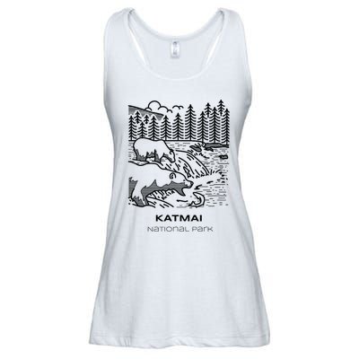 Vintage Katmai National Park Hike Ladies Essential Flowy Tank