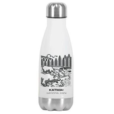 Vintage Katmai National Park Hike Stainless Steel Insulated Water Bottle