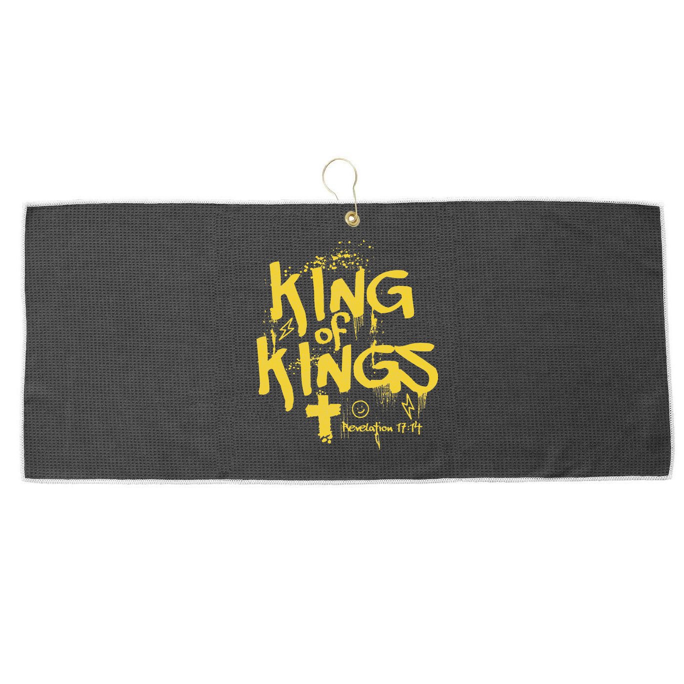 Vintage King Of Kings Graffiti Revelation 17 14 Jesus Faith Large Microfiber Waffle Golf Towel