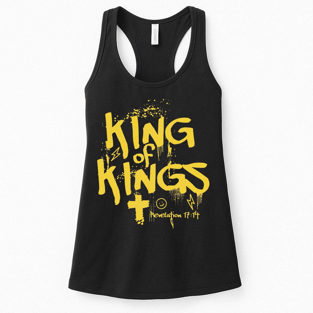 Vintage King Of Kings Graffiti Revelation 17 14 Jesus Faith Womens Tank Top
