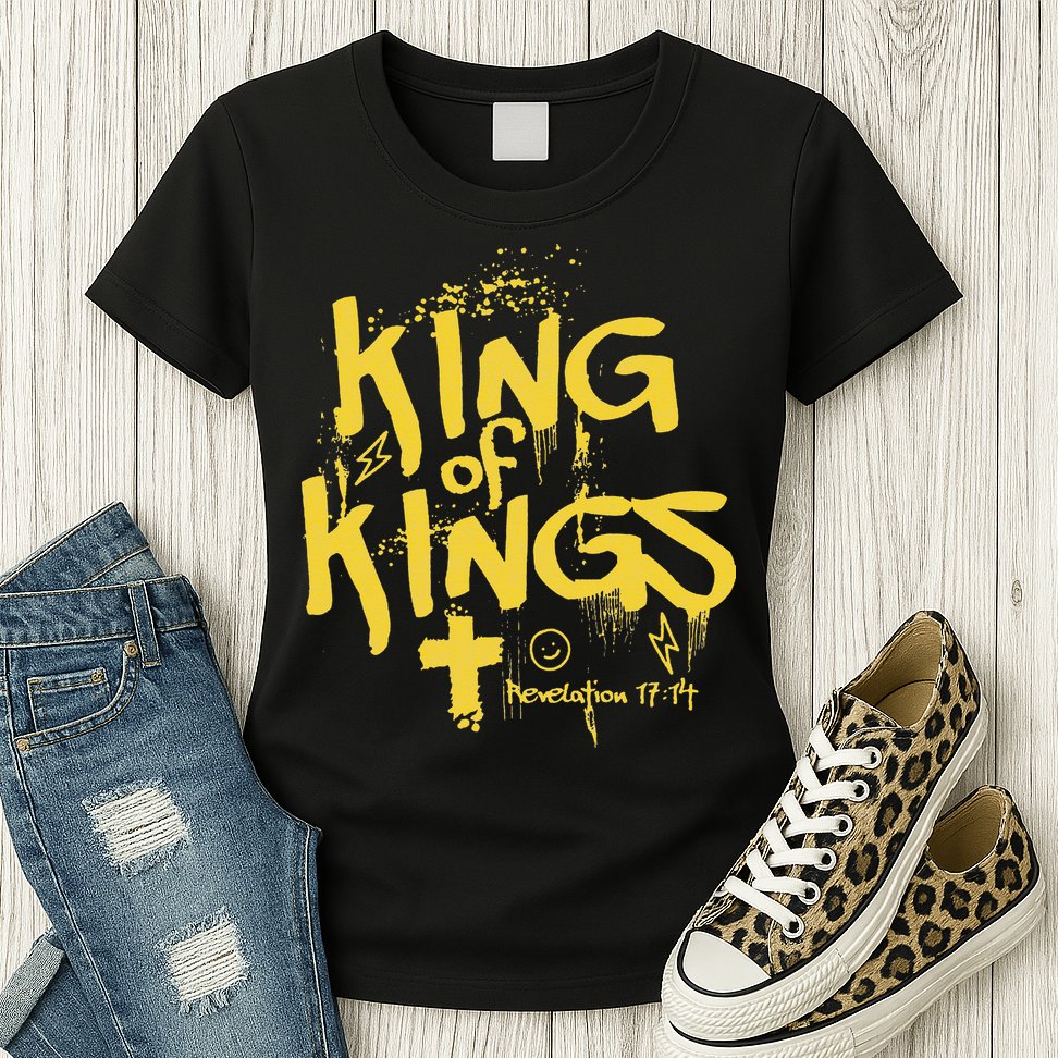 Vintage King Of Kings Graffiti Revelation 17 14 Jesus Faith Womens T-Shirt