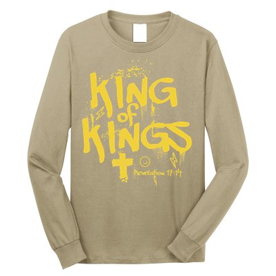 Vintage King Of Kings Graffiti Revelation 17 14 Jesus Faith Long Sleeve Shirt