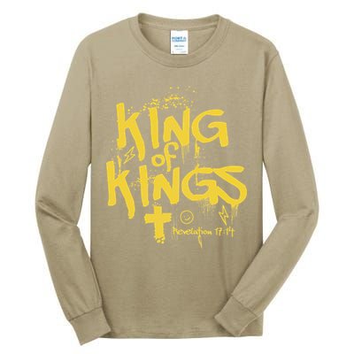Vintage King Of Kings Graffiti Revelation 17 14 Jesus Faith Tall Long Sleeve T-Shirt