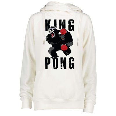 Vintage King Pong Ping Pong Table Tennis Player Game Gift Womens Funnel Neck Pullover Hood