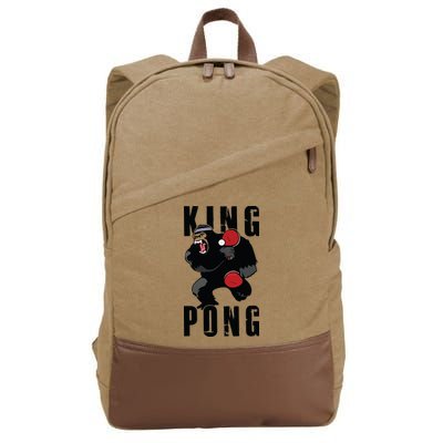 Vintage King Pong Ping Pong Table Tennis Player Game Gift Cotton Canvas Backpack