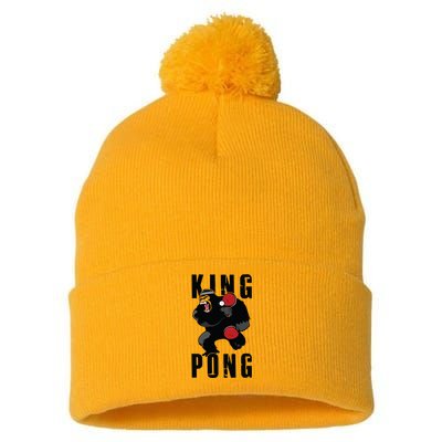 Vintage King Pong Ping Pong Table Tennis Player Game Gift Pom Pom 12in Knit Beanie