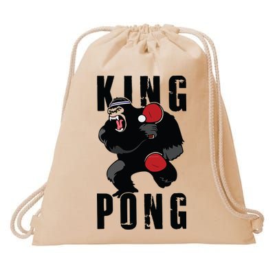 Vintage King Pong Ping Pong Table Tennis Player Game Gift Drawstring Bag