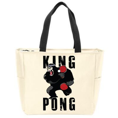 Vintage King Pong Ping Pong Table Tennis Player Game Gift Zip Tote Bag