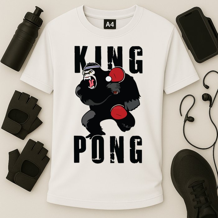 Vintage King Pong Ping Pong Table Tennis Player Game Gift Performance Shirt