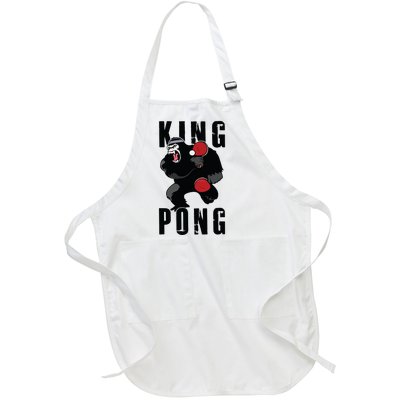 Vintage King Pong Ping Pong Table Tennis Player Game Gift Full-Length Apron With Pockets