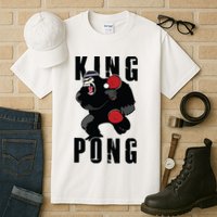 Vintage King Pong Ping Pong Table Tennis Player Game Gift Tall T-Shirt