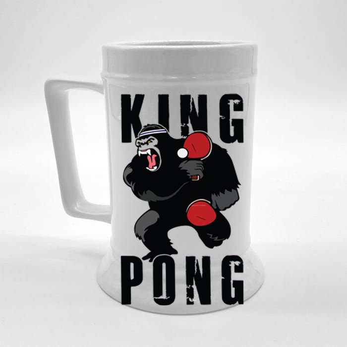 Vintage King Pong Ping Pong Table Tennis Player Game Gift Beer Stein