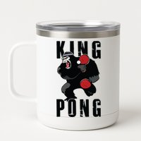 Vintage King Pong Ping Pong Table Tennis Player Game Gift 12 oz Stainless Steel Tumbler Cup