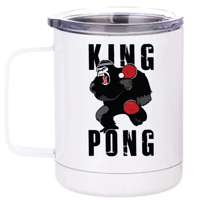 Vintage King Pong Ping Pong Table Tennis Player Game Gift 12 oz Stainless Steel Tumbler Cup