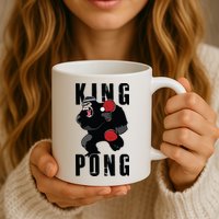 Vintage King Pong Ping Pong Table Tennis Player Game Gift Mug