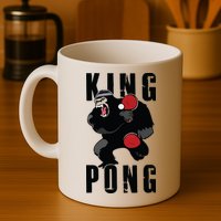 Vintage King Pong Ping Pong Table Tennis Player Game Gift Mug