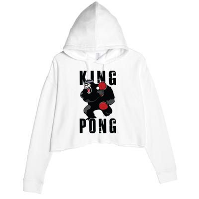 Vintage King Pong Ping Pong Table Tennis Player Game Gift Crop Fleece Hoodie