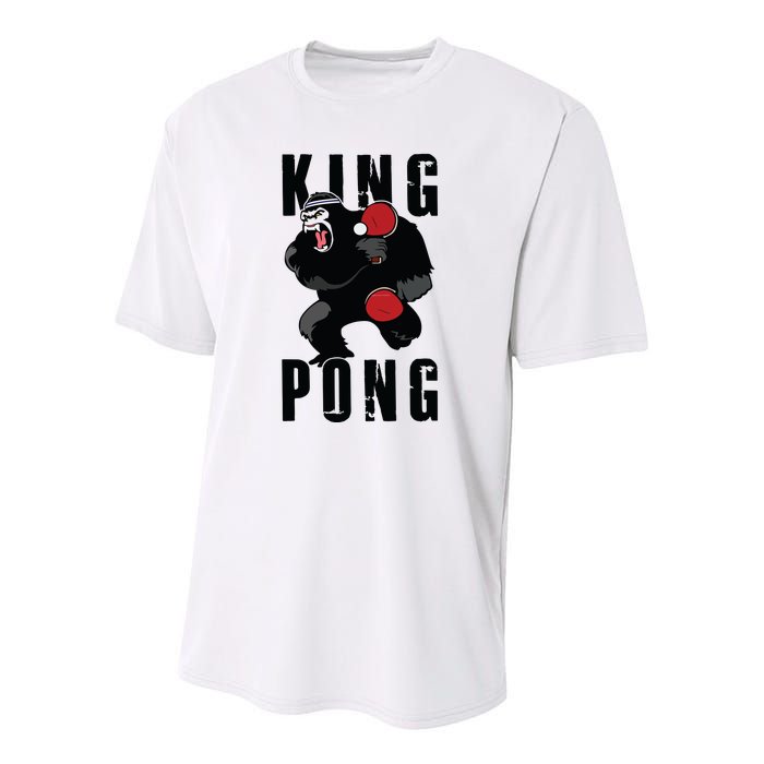 Vintage King Pong Ping Pong Table Tennis Player Game Gift Youth Performance Sprint T-Shirt