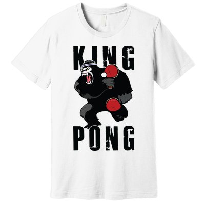 Vintage King Pong Ping Pong Table Tennis Player Game Gift Premium T-Shirt