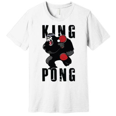 Vintage King Pong Ping Pong Table Tennis Player Game Gift Premium T-Shirt