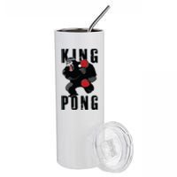 Vintage King Pong Ping Pong Table Tennis Player Game Gift Stainless Steel Tumbler