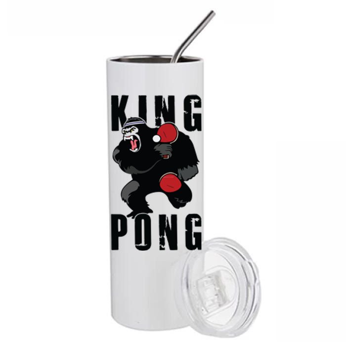 Vintage King Pong Ping Pong Table Tennis Player Game Gift Stainless Steel Tumbler