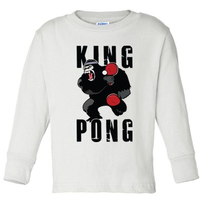Vintage King Pong Ping Pong Table Tennis Player Game Gift Toddler Long Sleeve Shirt