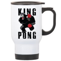 Vintage King Pong Ping Pong Table Tennis Player Game Gift Stainless Steel Travel Mug