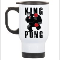 Vintage King Pong Ping Pong Table Tennis Player Game Gift Stainless Steel Travel Mug