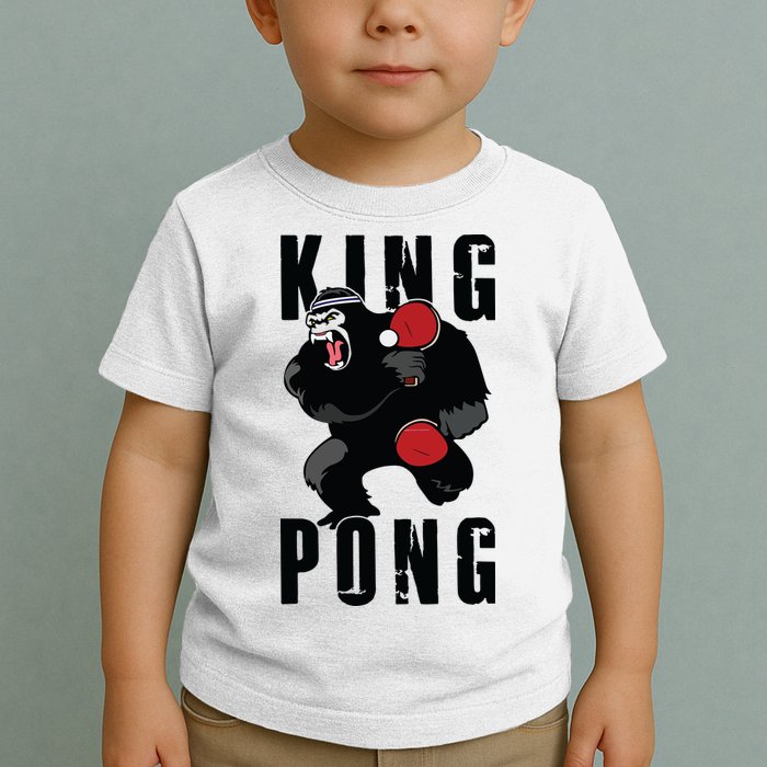 Vintage King Pong Ping Pong Table Tennis Player Game Gift Toddler T-Shirt