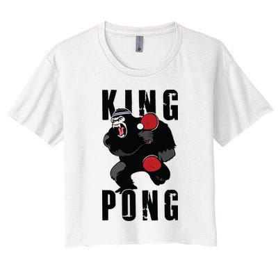 Vintage King Pong Ping Pong Table Tennis Player Game Gift Crop Top