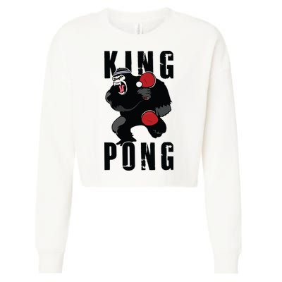Vintage King Pong Ping Pong Table Tennis Player Game Gift Cropped Pullover Crew