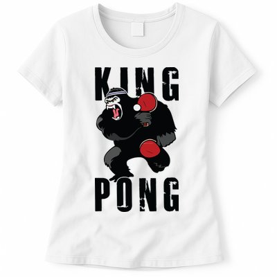 Vintage King Pong Ping Pong Table Tennis Player Game Gift Womens T-Shirt