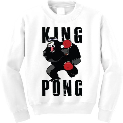 Vintage King Pong Ping Pong Table Tennis Player Game Gift Kids Sweatshirt