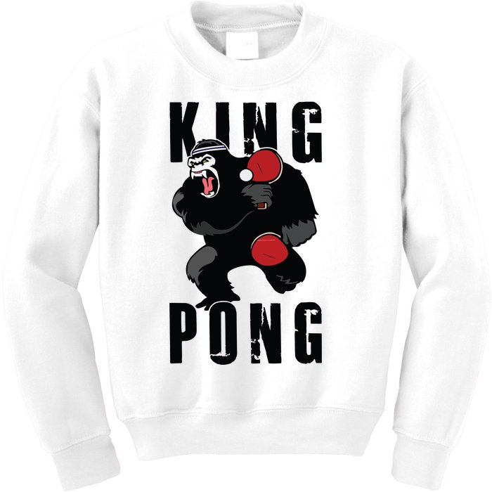 Vintage King Pong Ping Pong Table Tennis Player Game Gift Kids Sweatshirt