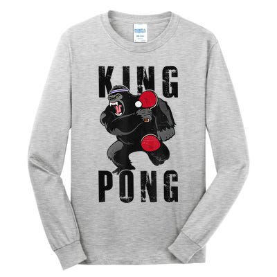 Vintage King Pong Ping Pong Table Tennis Player Game Tall Long Sleeve T-Shirt