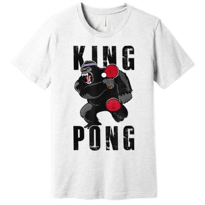 Vintage King Pong Ping Pong Table Tennis Player Game Premium T-Shirt